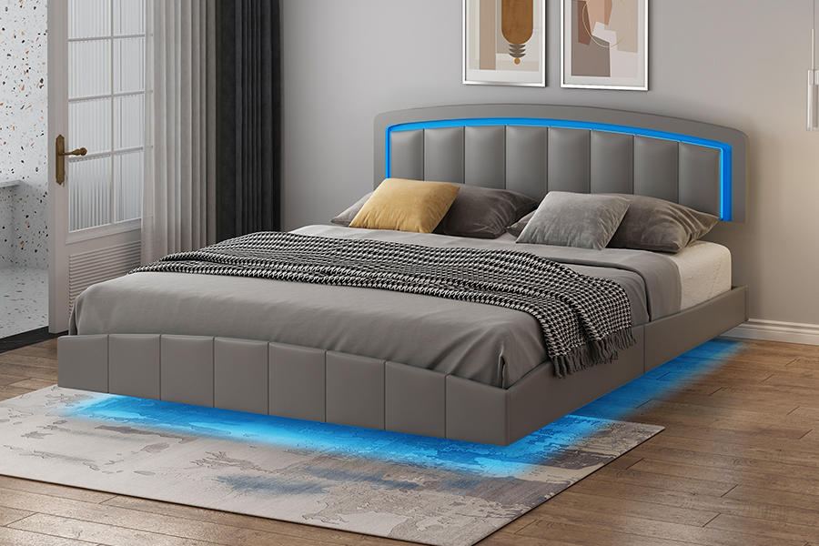 4468-1 LED kárpitozott úszó ágykeret