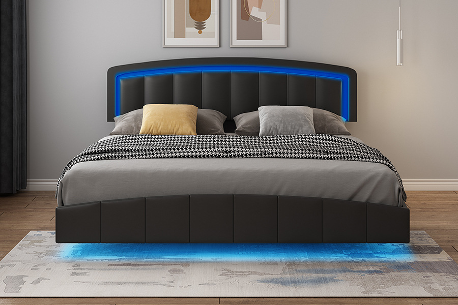 4468-1 LED kárpitozott úszó ágykeret