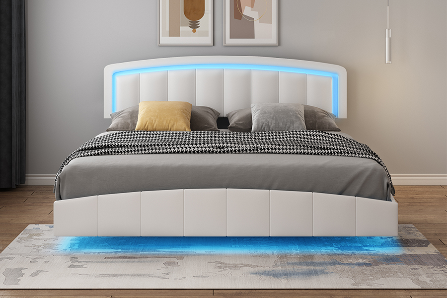 4468-1 LED kárpitozott úszó ágykeret