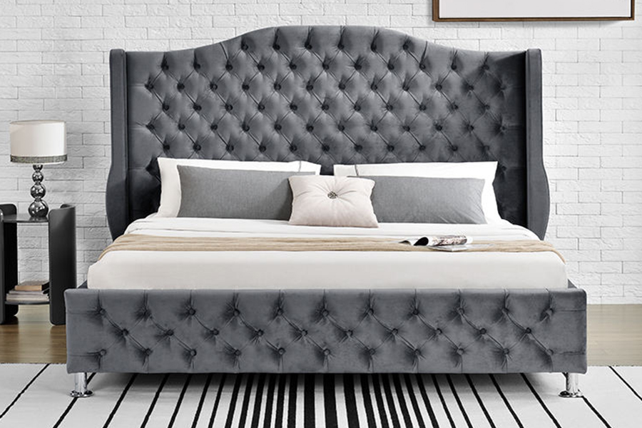 1268 Luxury Style Fabric kárpit Kárpitozott ágy