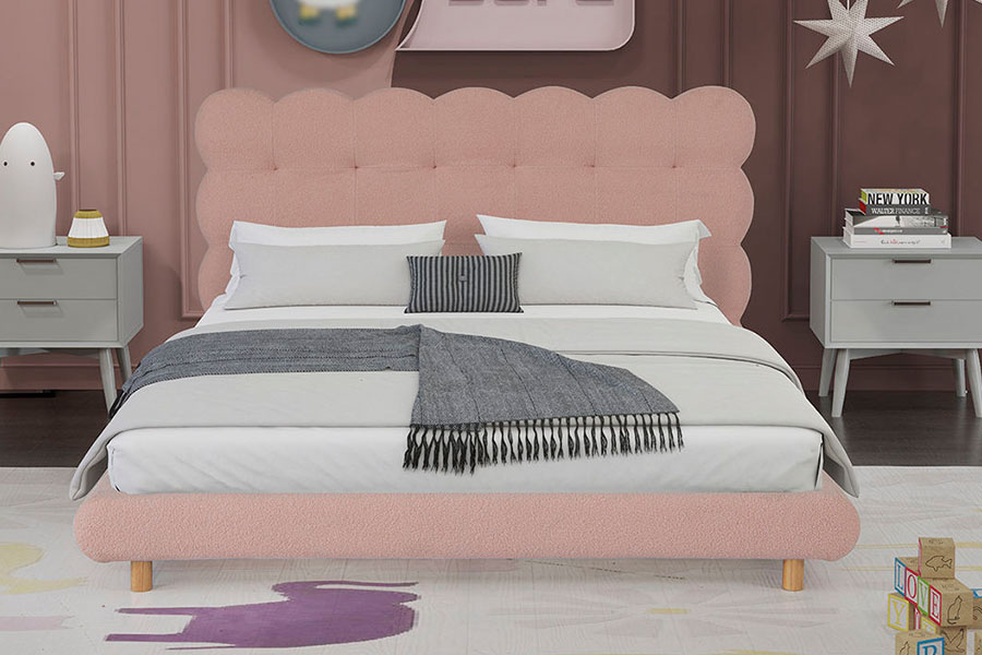 4134 Francia Design Sherpa gyapjú bojtos kárpitozott ágy