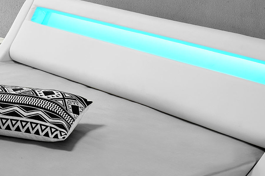 1137-1 Smart LED King Tároló bőr kárpitozott ágykeret