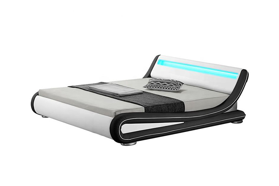 1137-1 Smart LED King Tároló bőr kárpitozott ágykeret
