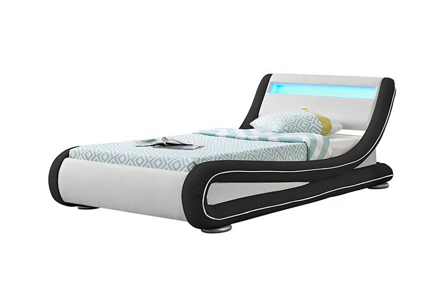 1137-1 Smart LED King Tároló bőr kárpitozott ágykeret
