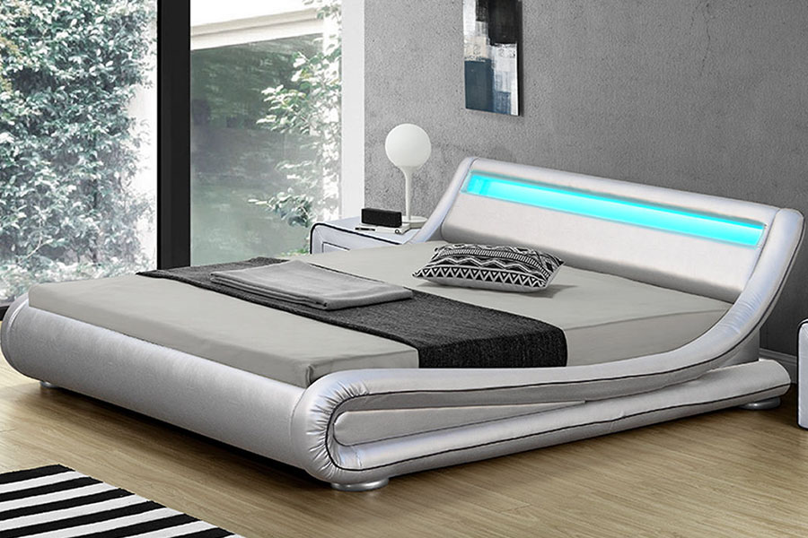 1137-1 Smart LED King Tároló bőr kárpitozott ágykeret