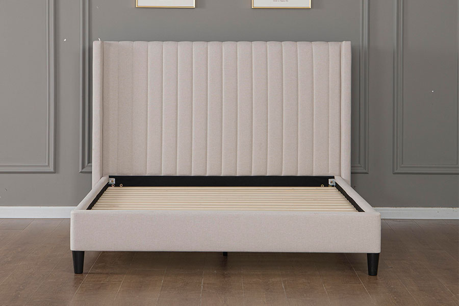4905 Bojtos lenvászon minimalista emelvényes ágy
