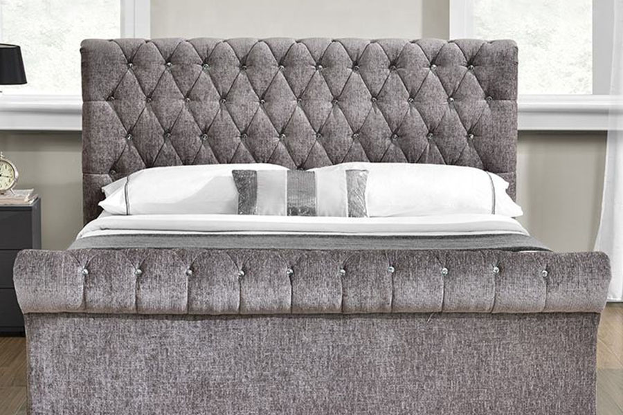1153G Chesterfield Zúzott bársony kristályos oszmán tárolóágy