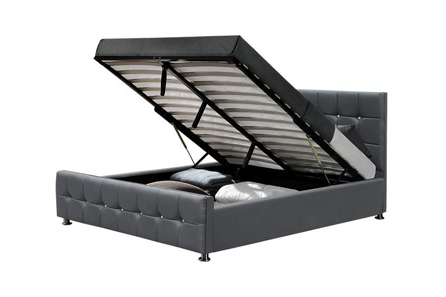 1149-1G Modern Chenille Velvet LED gázlift tárolóágy