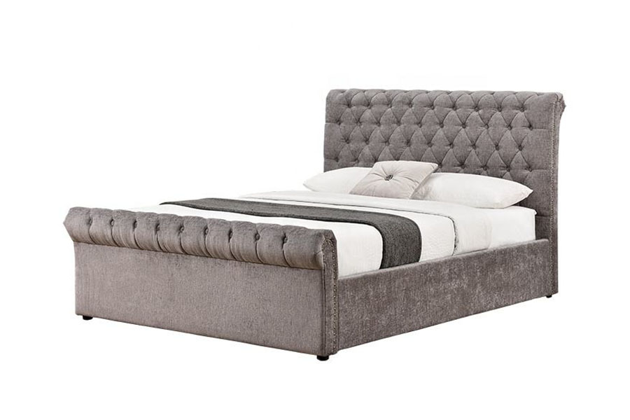 1208G Chesterfield zsenília-bársony szán oszmán tároló ágykeret