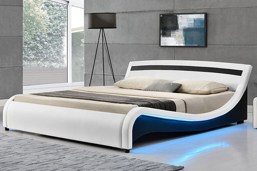 1188-1-2B Modern PU bőr LED kárpitozott ágykeret