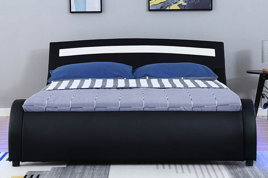 1188-1-2B Modern PU bőr LED kárpitozott ágykeret