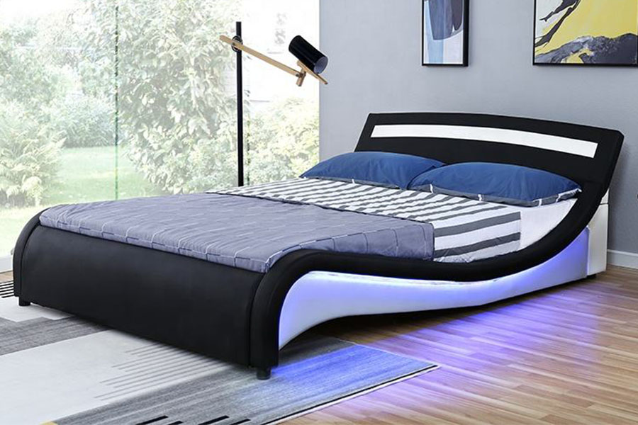 1188-1-2B Modern PU bőr LED kárpitozott ágykeret
