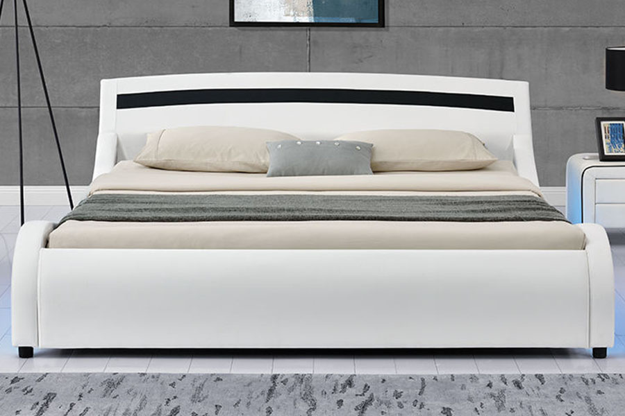 1188-1-2B Modern PU bőr LED kárpitozott ágykeret