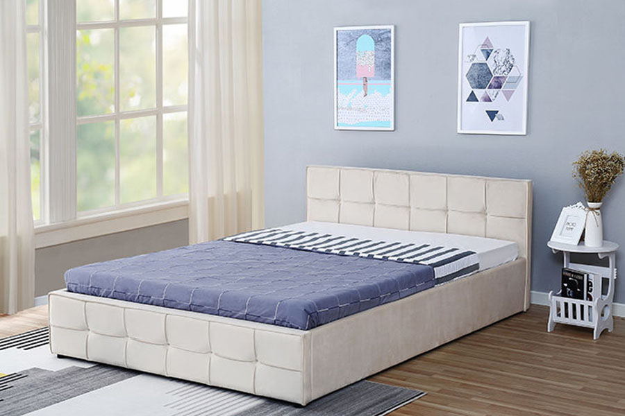 1295G panel-fejtámla szövet Queen kárpitozott oszmán tároló ágykeret