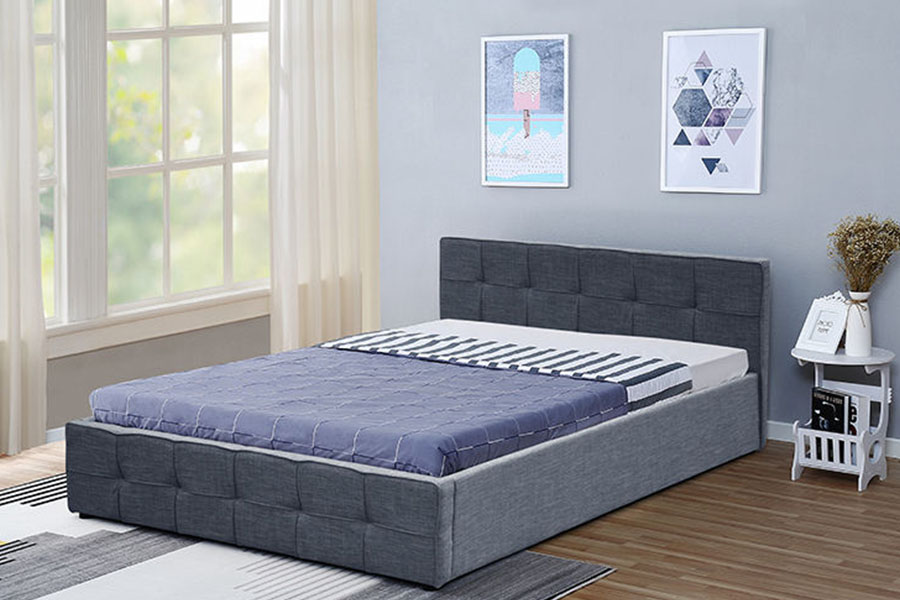 1295G panel-fejtámla szövet Queen kárpitozott oszmán tároló ágykeret